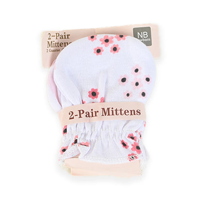 Newborn 100% Soft Cotton Mittens Pack of 2