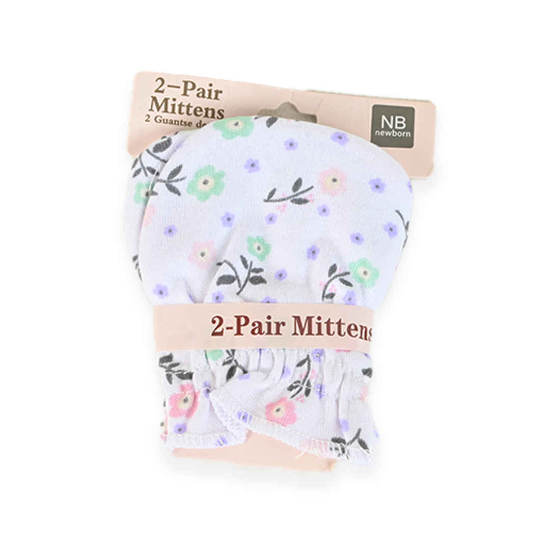 Newborn 100% Soft Cotton Mittens Pack of 2