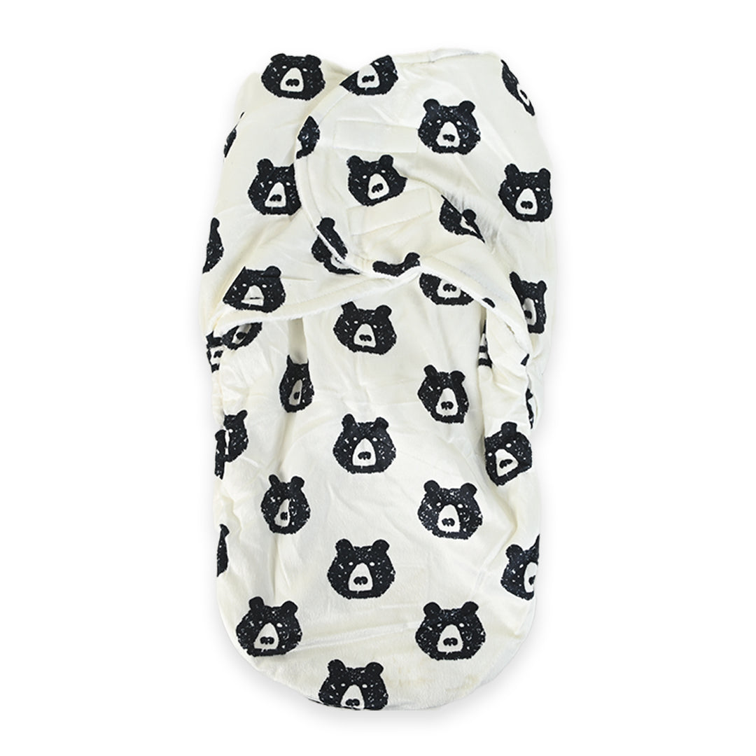 Printed Furry Quilted Swaddle Grey