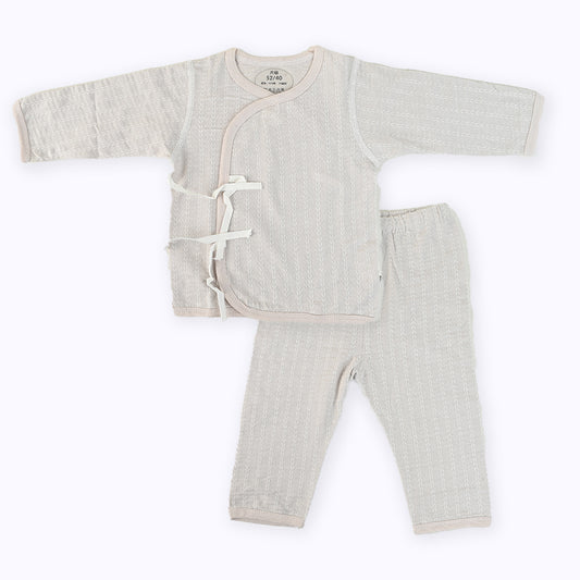 Grey White Pattern Premium Slit Cut Shirt & Pajama - Baby Co