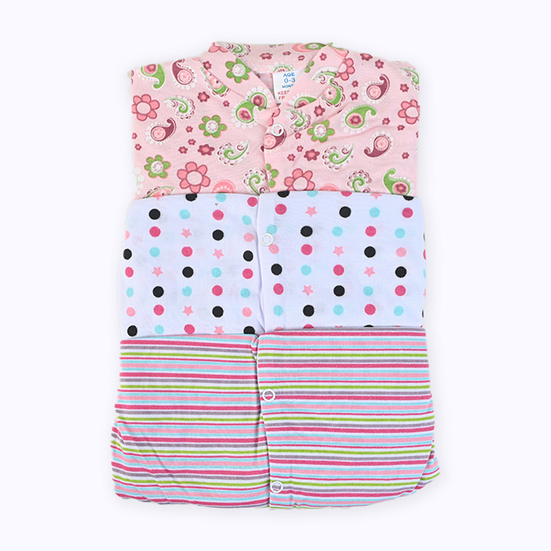 Mother Care Full Sleeves Cotton Sleep Suit Pack of 3