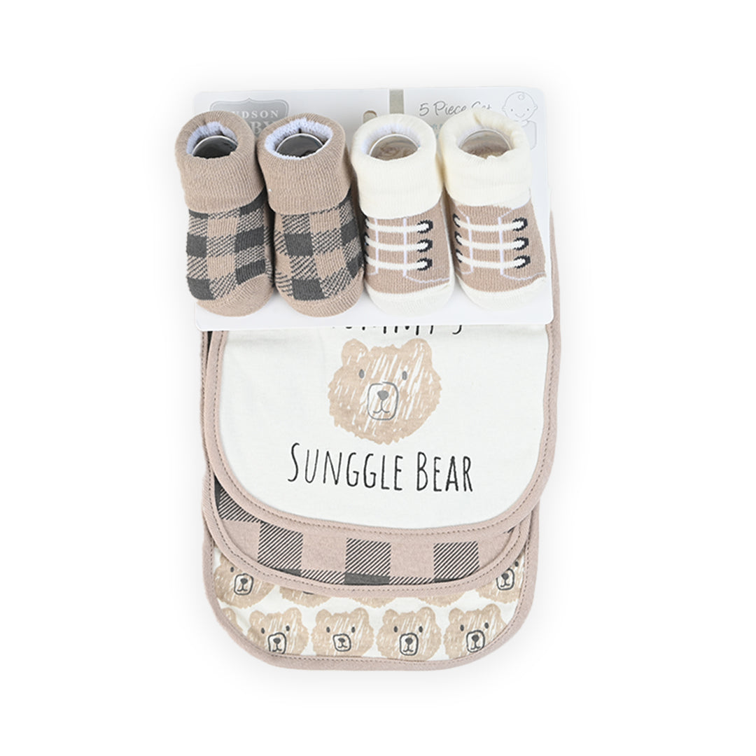 Snuggle Bear 5 Piece Bib and Booty Set