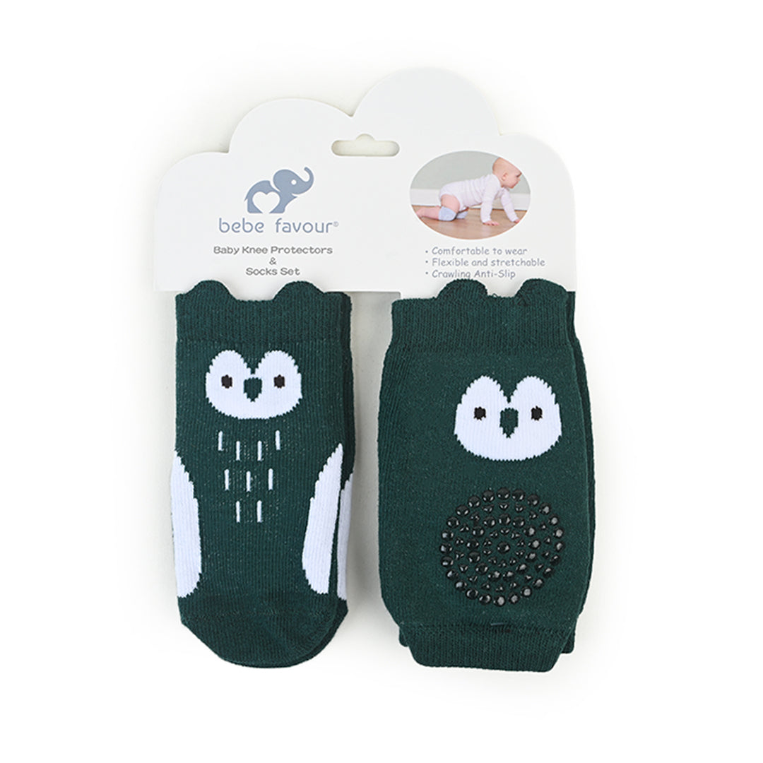 Owl Socks And Knee Pad