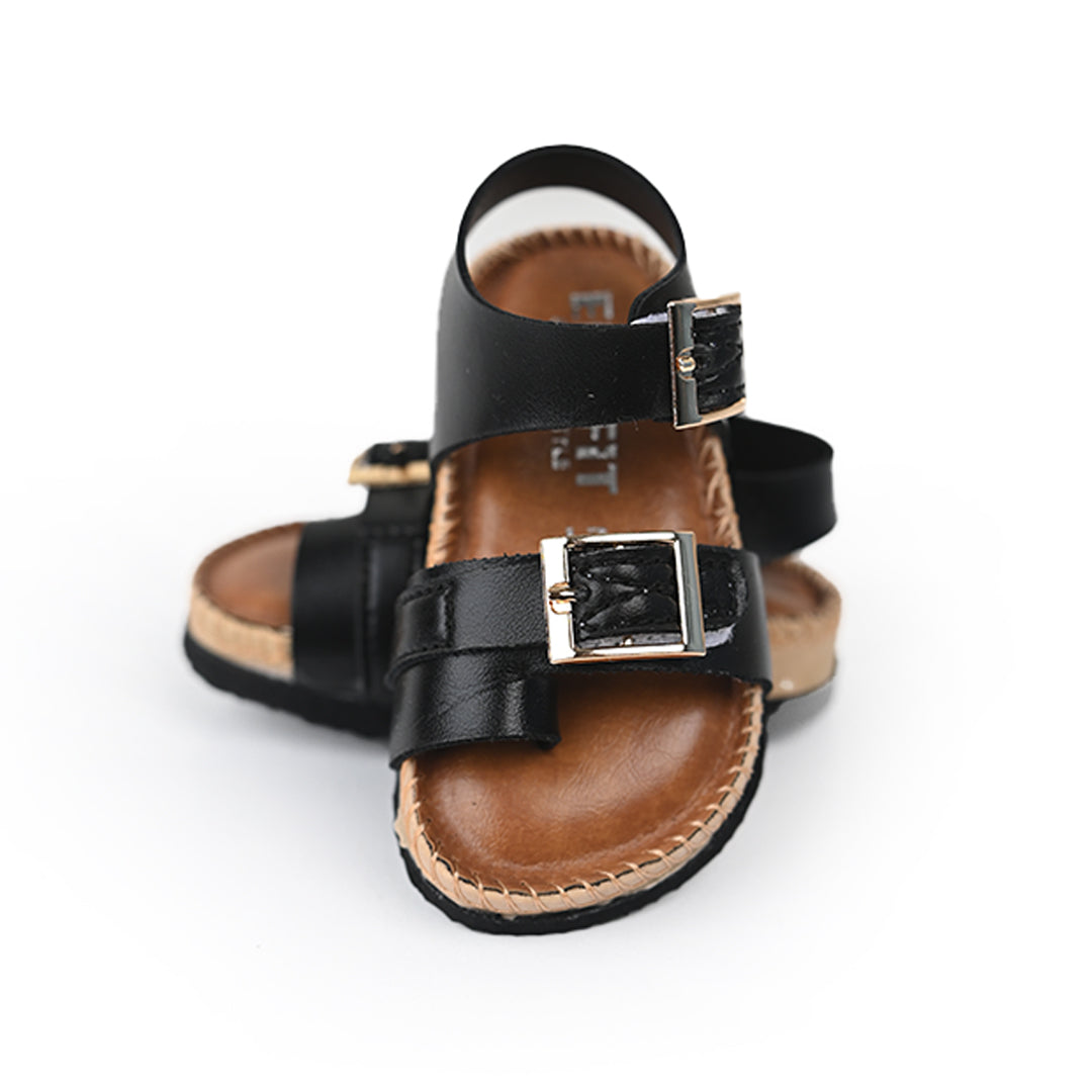 Premium Handmade Strapped Soft Sandals Black