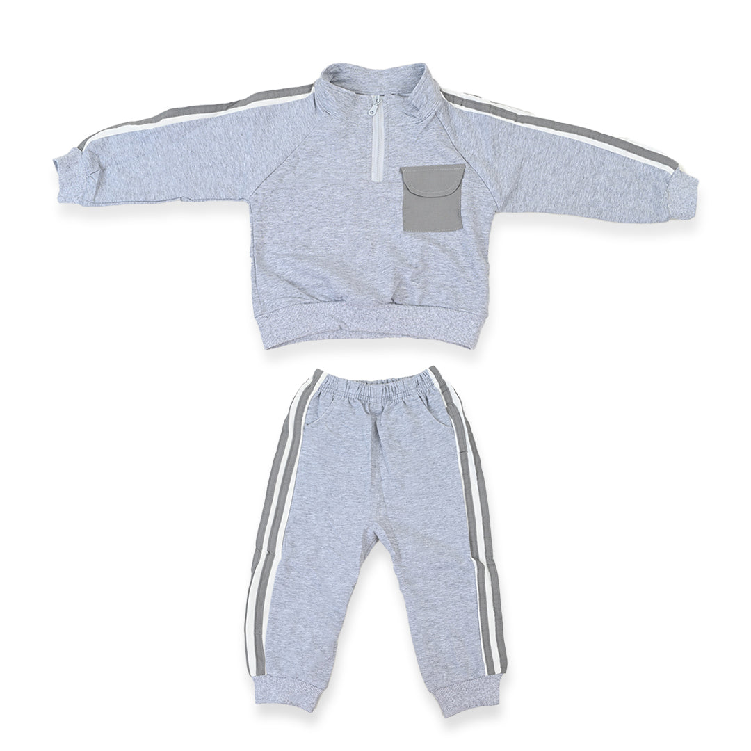 Grey Stripe Track Suit