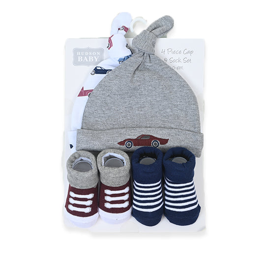 Car 4 Piece Cap Set With Booties