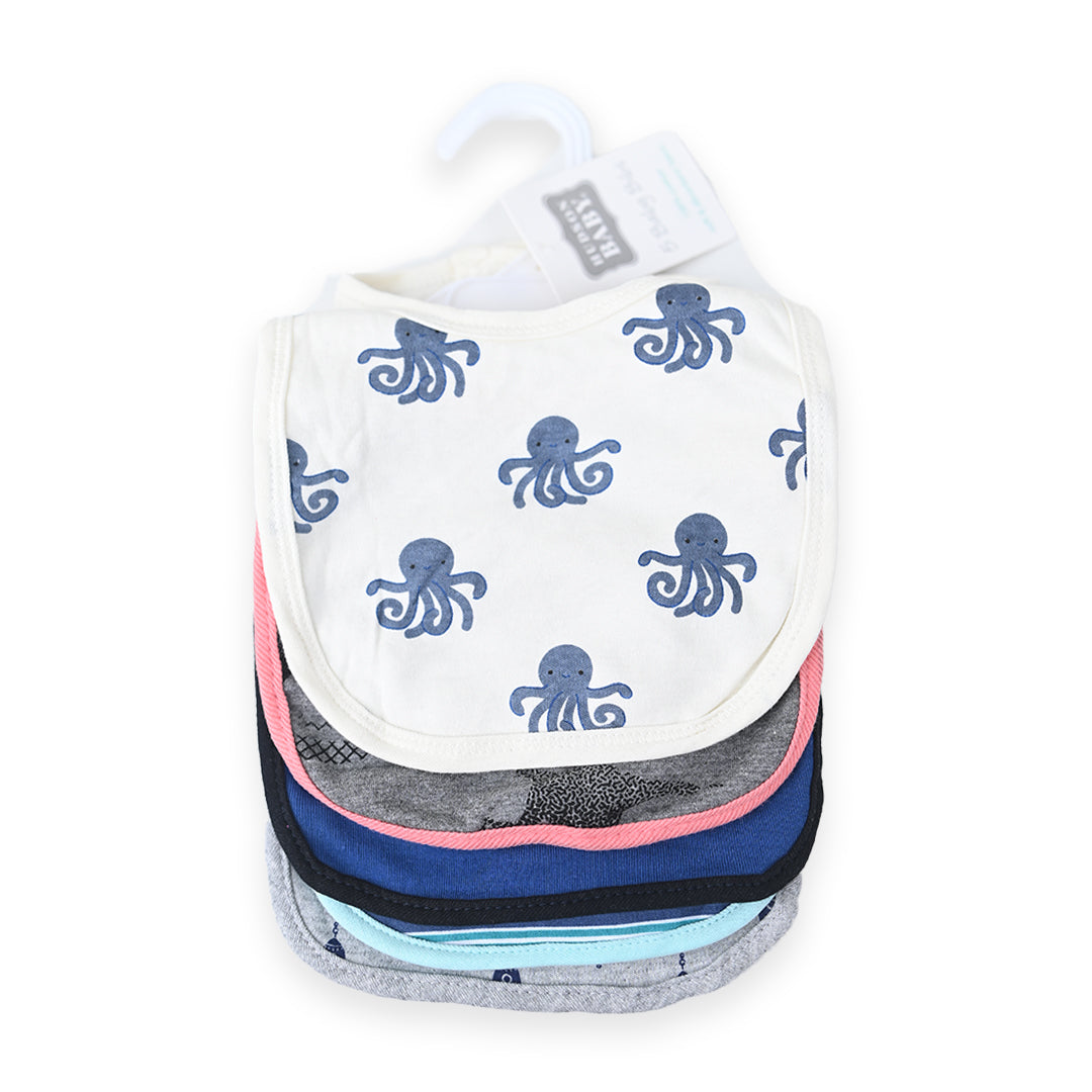 Hudson Octopus 5 Piece Bib Set