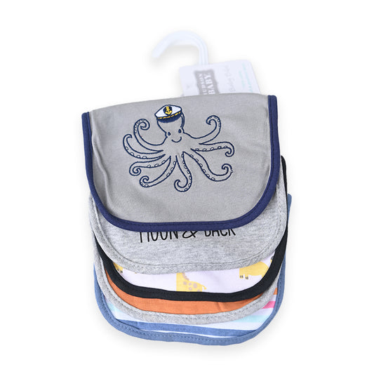 Hudson Grey Octopus 5 Piece Bib Set