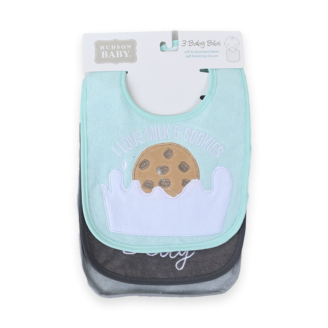Love Cookie Hudson Baby 3 Piece Cotton Terry Bib Set