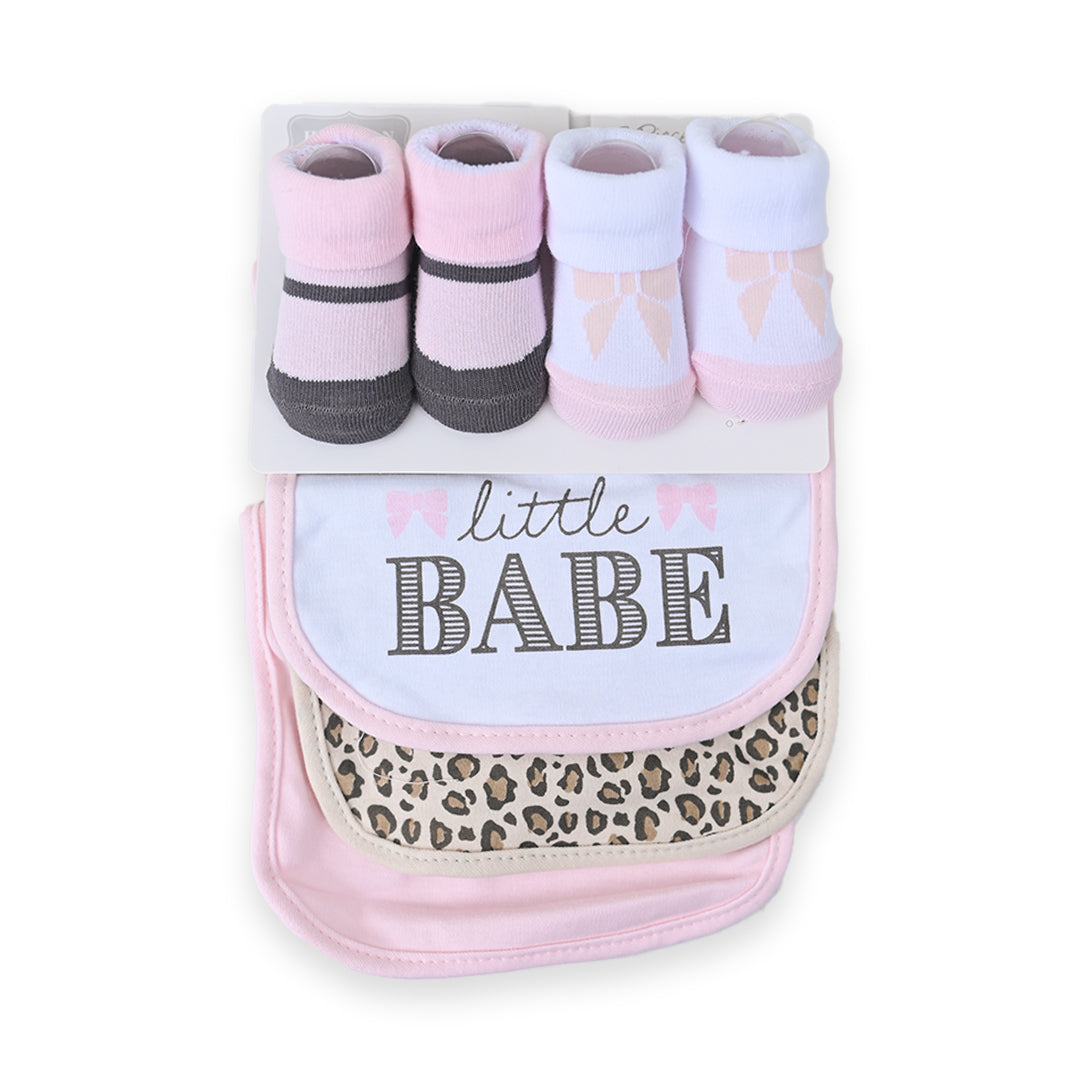 Little Babe Hudson Baby 5 piece Bib Set With Booties