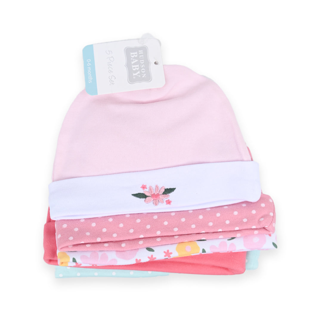 Flower 5 Piece Cotton Cap Set