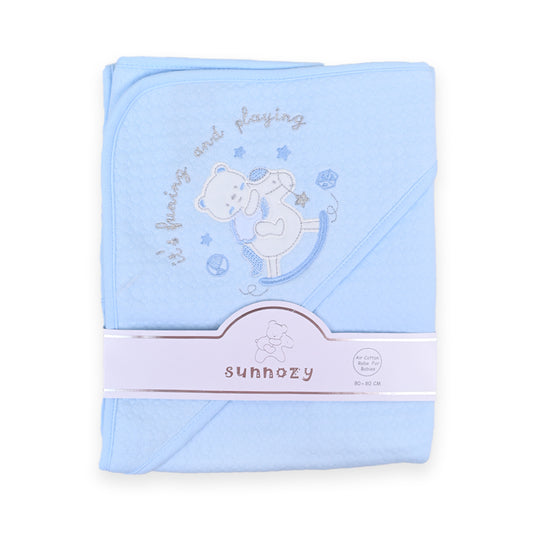 Premium Quality Quilted Baby Wrapping And Receiving Sheet Blue