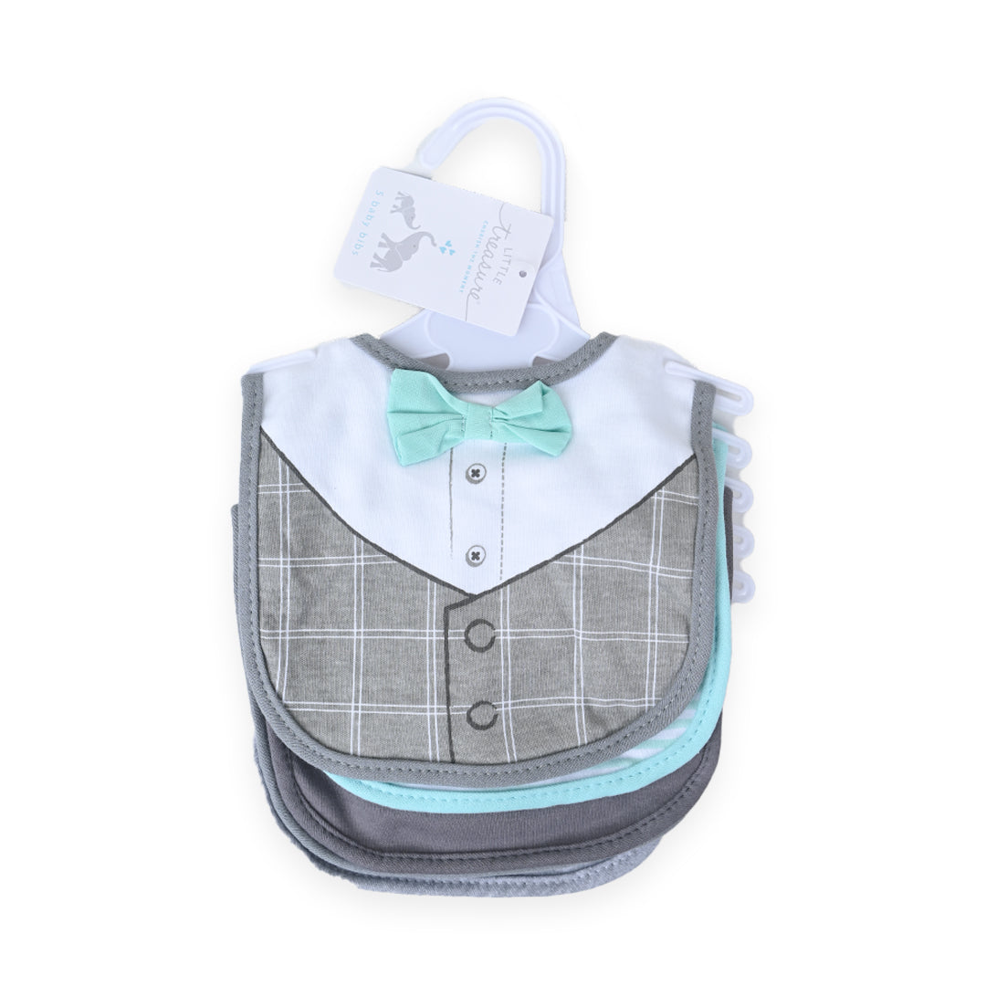 Green Bow 5 Piece Bib Set