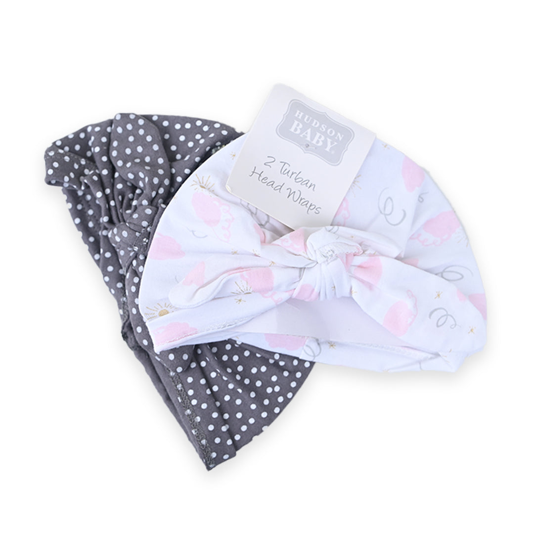 Hudson 2 Pcs Cotton Turban Caps D7