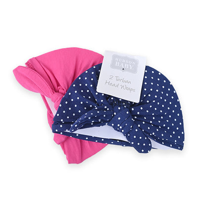 Hudson 2 Pcs Cotton Turban Caps D5