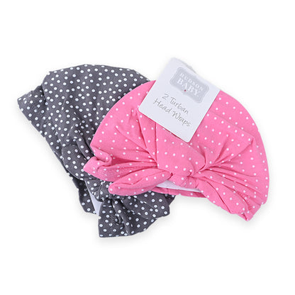 Hudson 2 Pcs Cotton Turban Caps D1