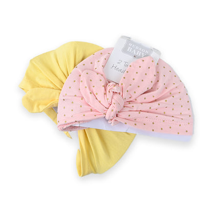 Hudson 2 Pcs Cotton Turban Caps D2