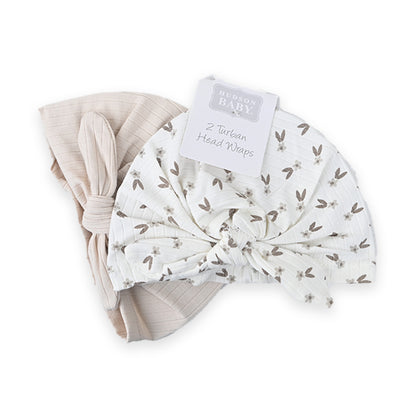 Hudson 2 Pcs Cotton Turban Caps D3