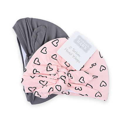 Hudson 2 Pcs Cotton Turban Caps Set 2