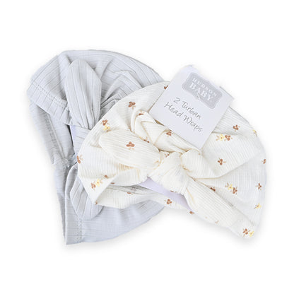 Hudson 2 Pcs Cotton Turban Caps Set 2