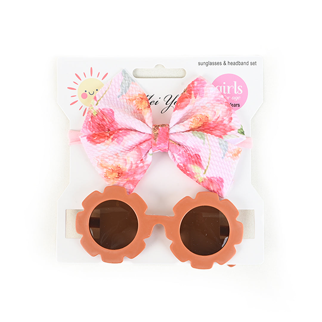 Baby Girl Flower Sunglasses and Headband Set