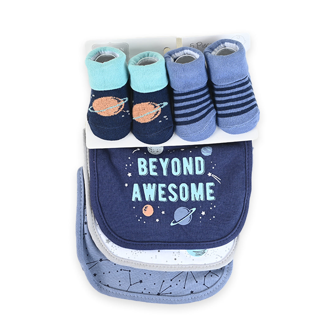 Beyond Awesome 5 piece Bib Set With Booties