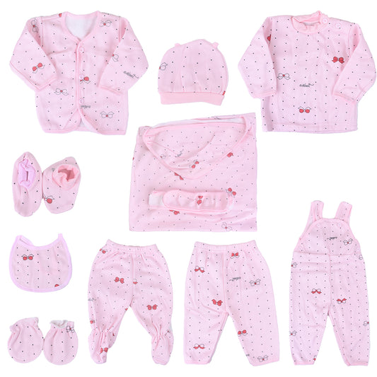 Pink Polka 11 Piece Winter New Born Set
