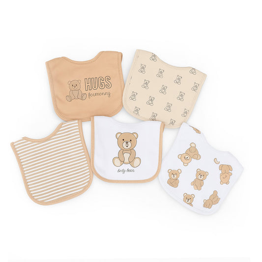 Hudson Baby Bear 5 Piece Bib Set
