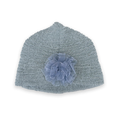 Flower Fluffy Hand Wooven Turban Cap