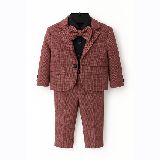 D-Red Wool 4 Piece Pant Suit (Premium)