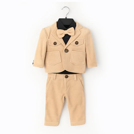 Beige Corduroy 4 Piece Pant Suit (Premium)