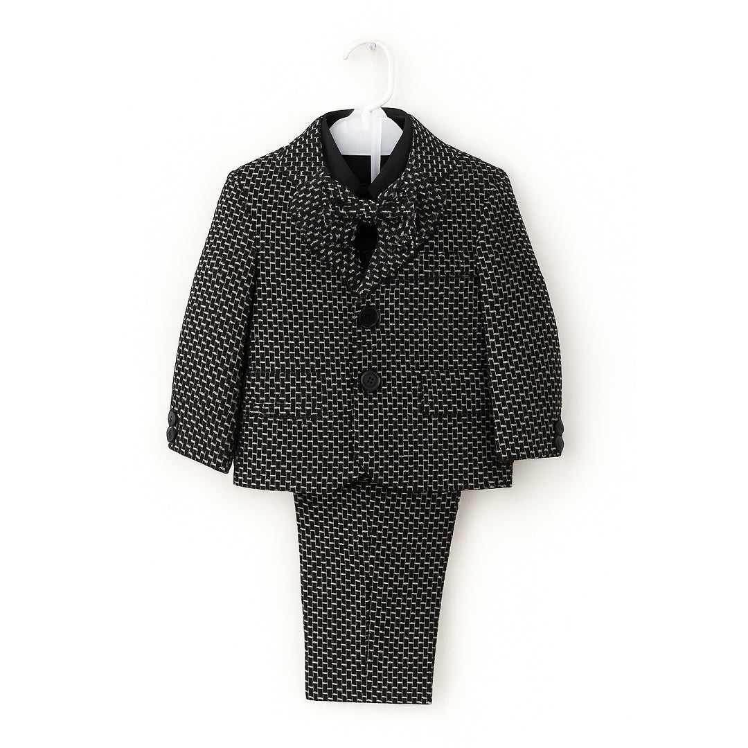 Black Wool 4 Piece Pant Suit (Premium)