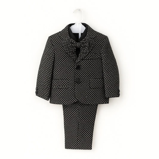 Black Wool 4 Piece Pant Suit (Premium)