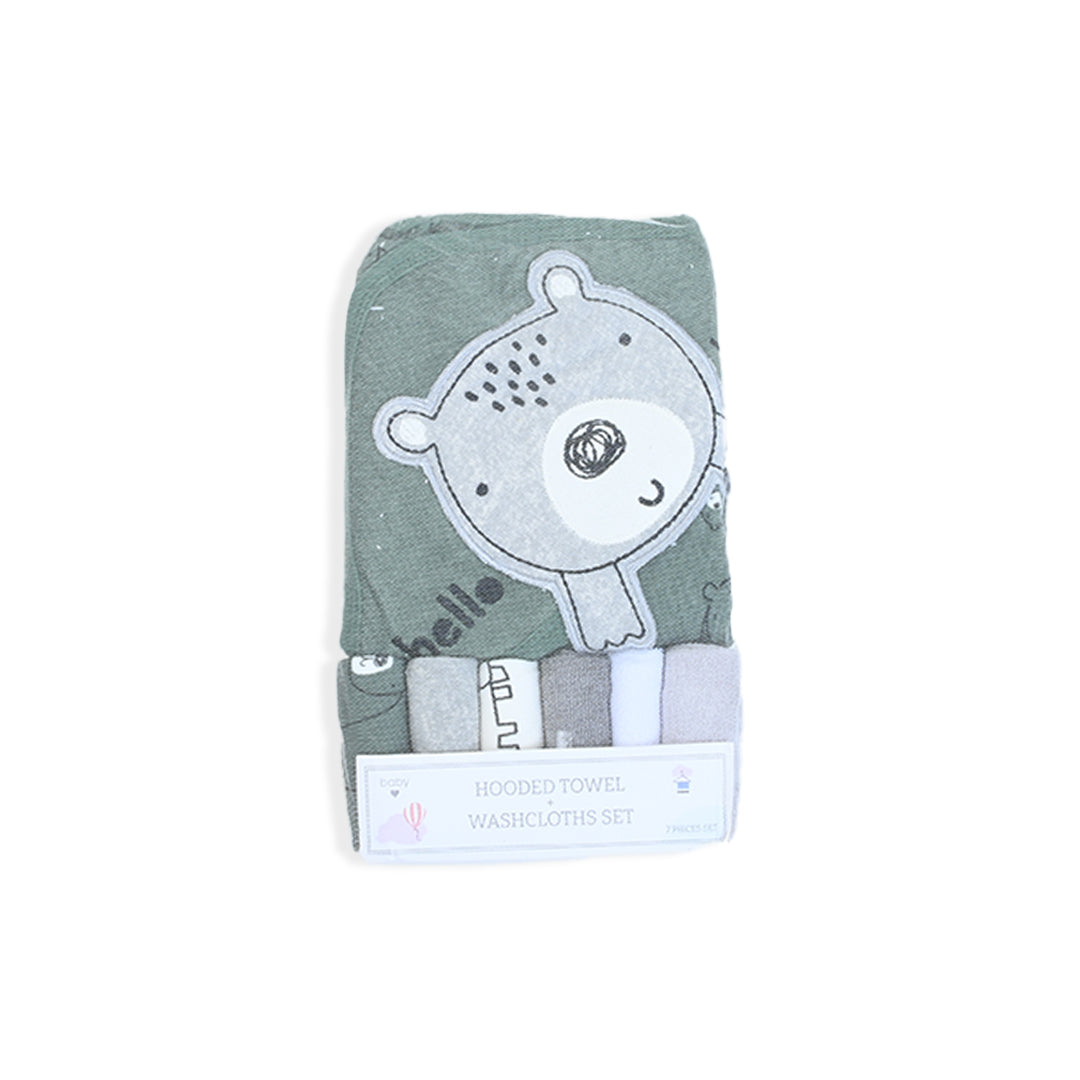 7 Piece Hooded Towel And Washcloth Set