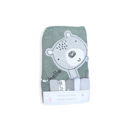 7 Piece Hooded Towel And Washcloth Set