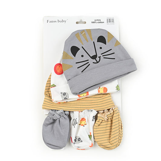 Big Cat 6 Piece Caps and Mittens Set