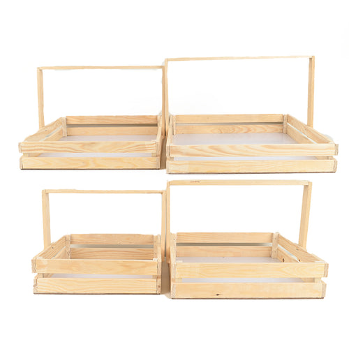 Wooden Tray Basket with Foldable Handles (Advance Payment Only)