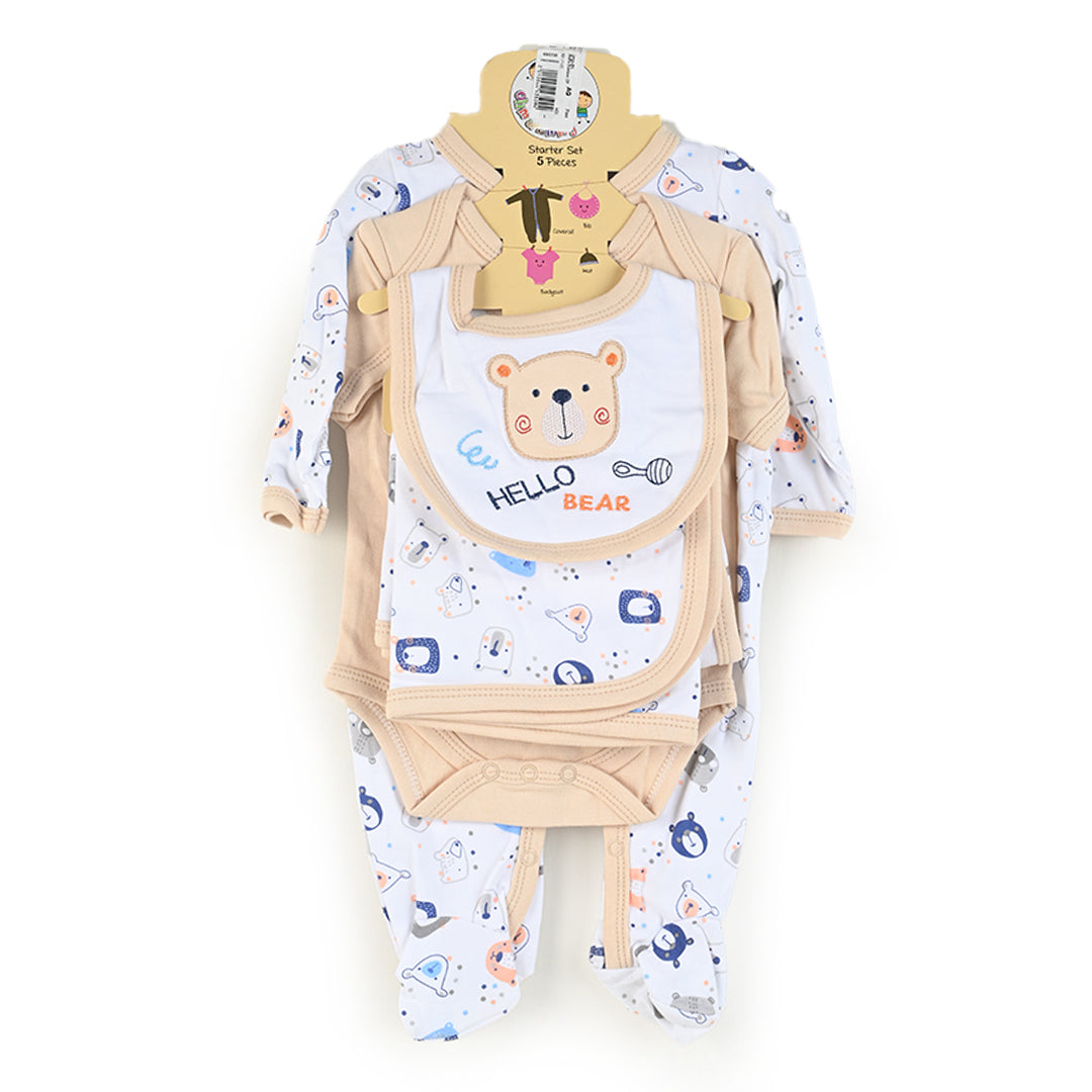 Hello Bear 5 Piece Newborn Suit Set