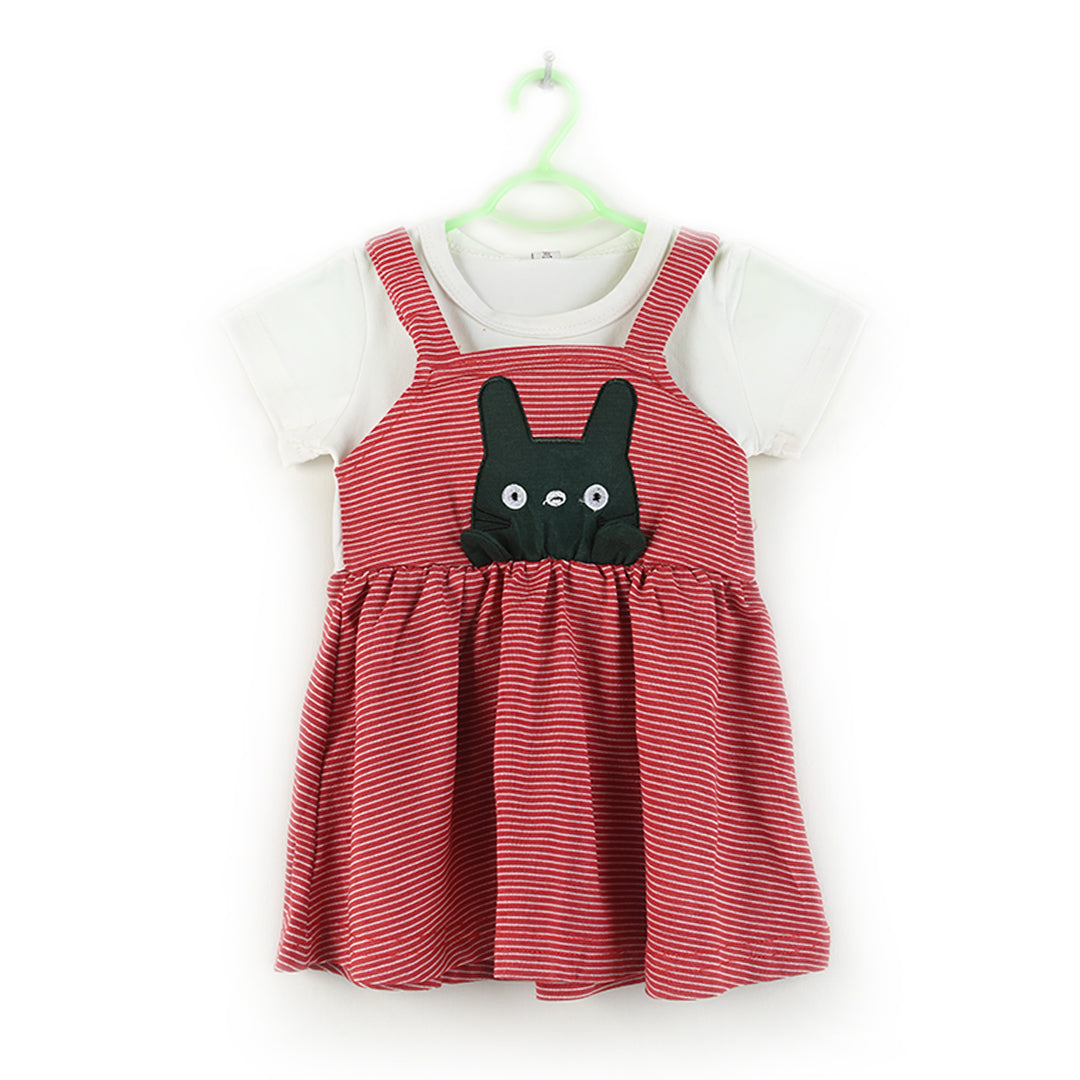 Red Bunny Baby Frock