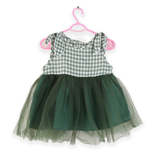 Green Check Baby Frock