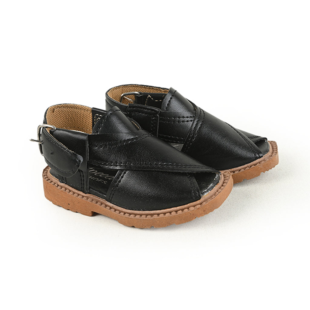 Black baby Peshawari Kheri traditional shoes