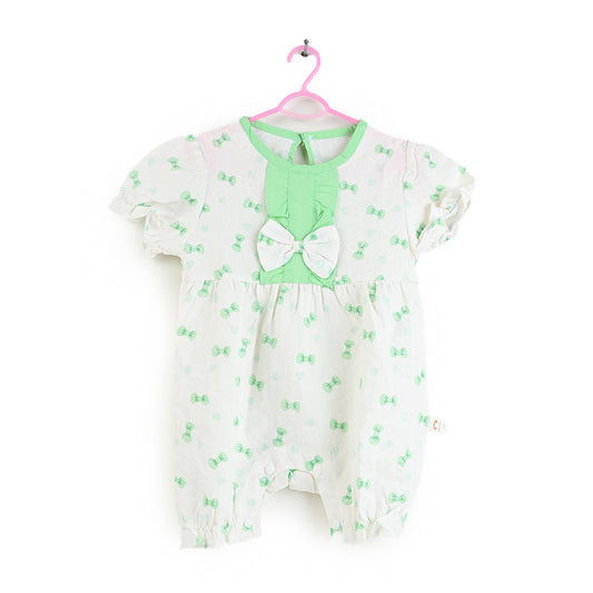 Green Bow Paper Cotton Romper