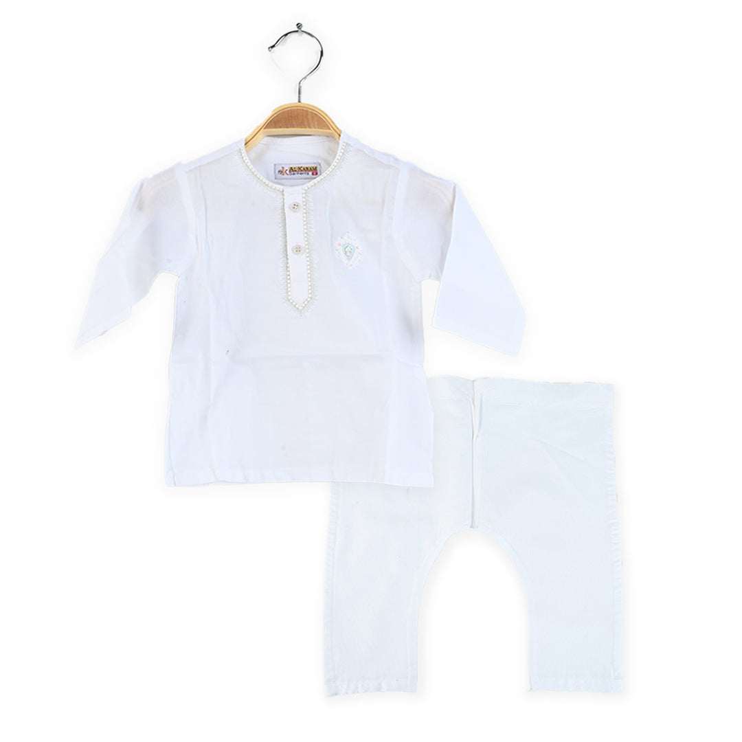 White New Born Baby Kurta Pajama