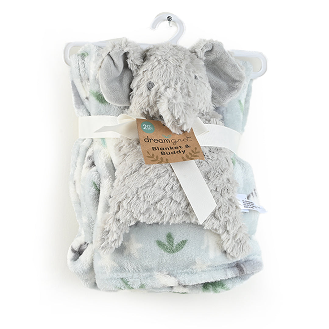 Grey Elephant Blanket With Plush Toy