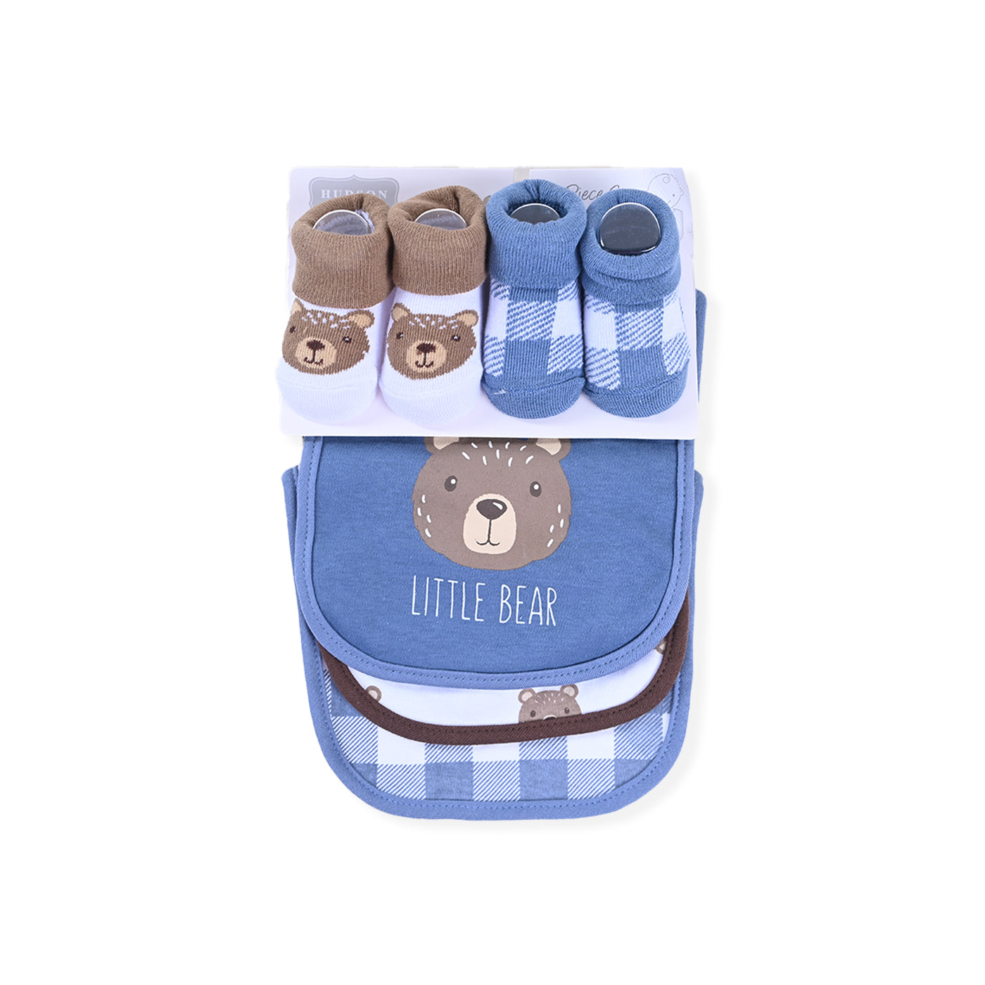 Little Brown Bear 5 piece Bib Set With Booties - Baby Co