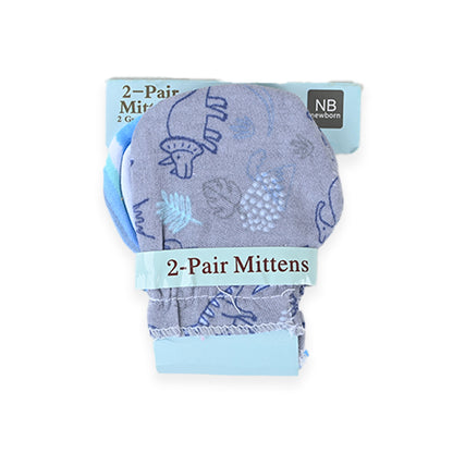 Newborn 100% Soft Cotton Mittens Pack of 2