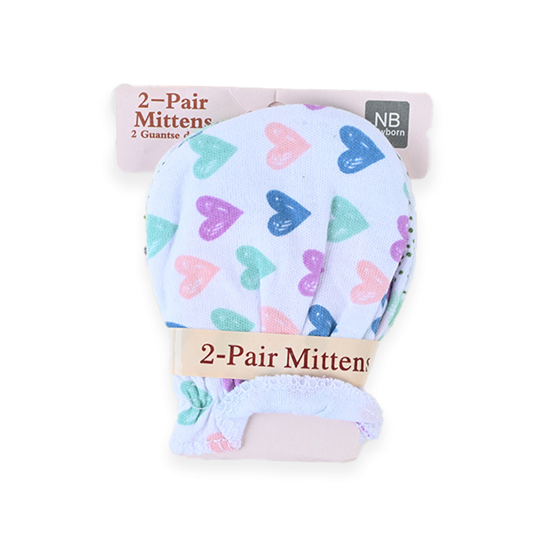 Newborn 100% Soft Cotton Mittens Pack of 2