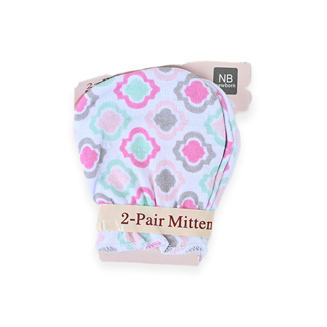 Newborn 100% Soft Cotton Mittens Pack of 2