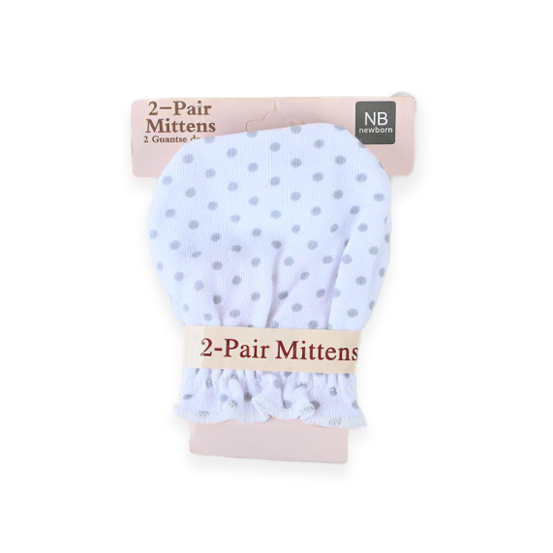 Newborn 100% Soft Cotton Mittens Pack of 2