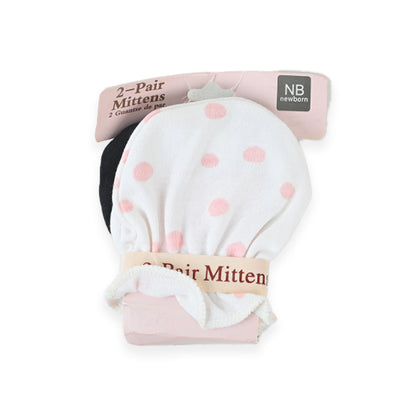 Newborn 100% Soft Cotton Mittens Pack of 2